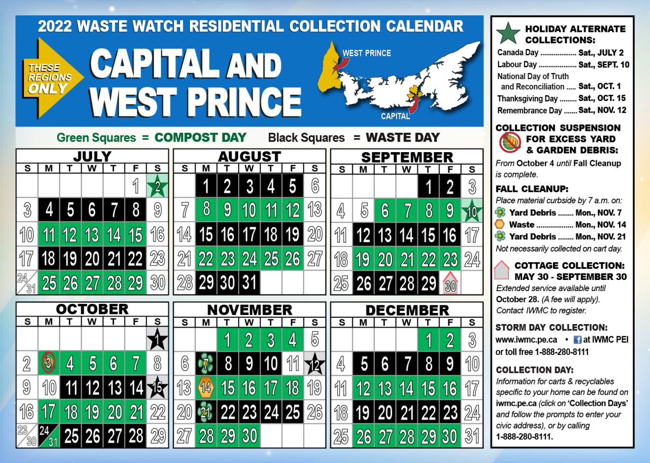 Collection Calendar Island Waste Management Corporation Prince